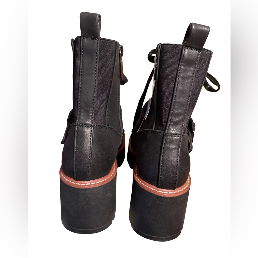 Aqua College NWT SZ 5.5 Black Ankle Lace Up  Gothic Platform Heel Boots (SH062) - Picture 5 of 13